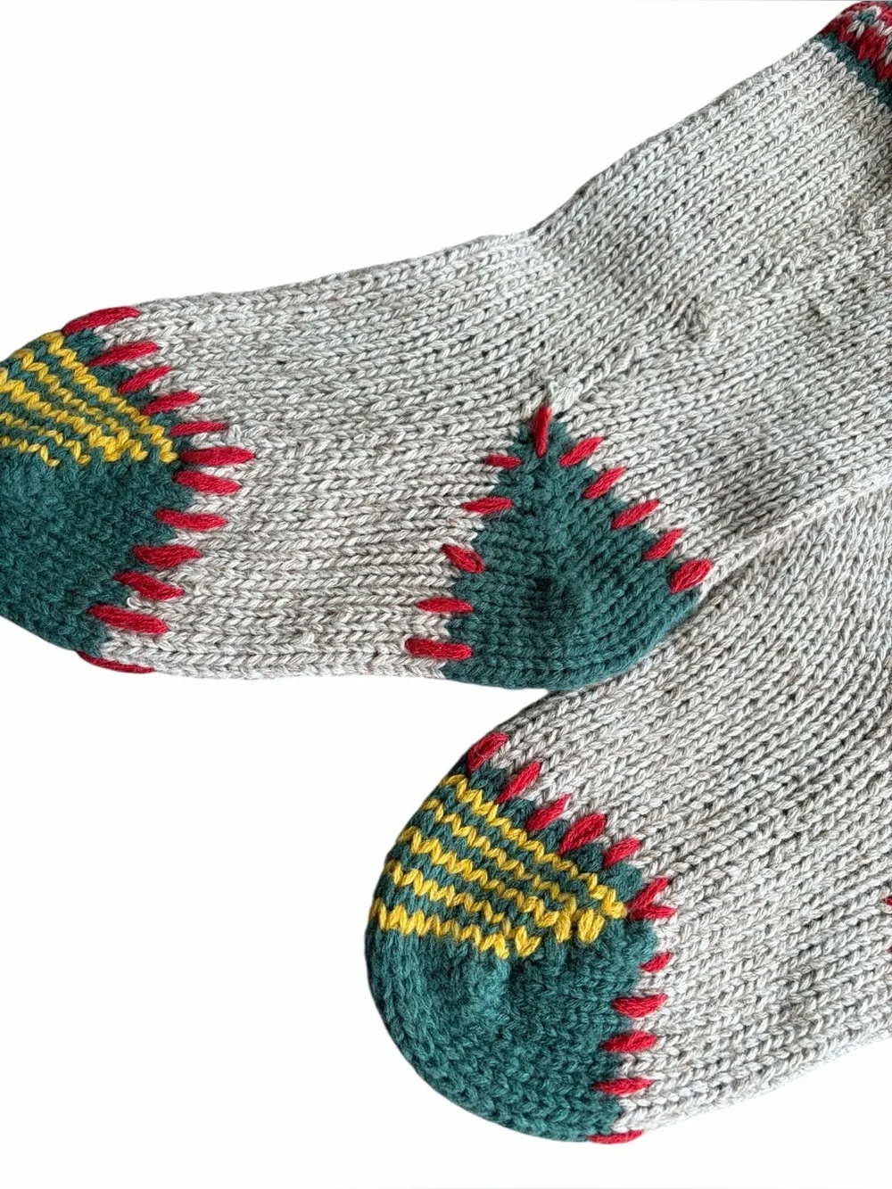 Vintage Knit  Crochet Christmas Farmhouse Mantle Stockings